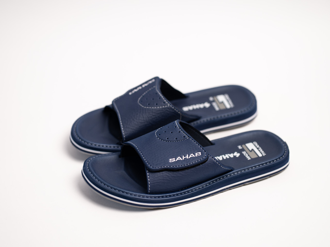 Чоловічі шльопанці на липучці SAHAB SH 25-016M Navy темно сині Оригінал
