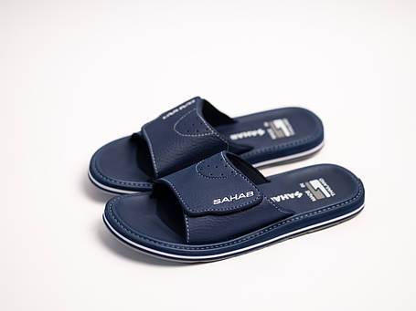 Чоловічі шльопанці на липучці SAHAB SH 25-016M Navy темно сині Оригінал, фото 1