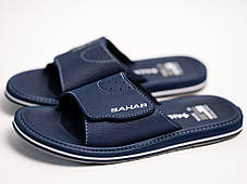 Чоловічі шльопанці на липучці SAHAB SH 25-016M Navy темно сині Оригінал, фото 3