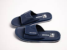 Чоловічі шльопанці на липучці SAHAB SH 25-016M Navy темно сині Оригінал, фото 4