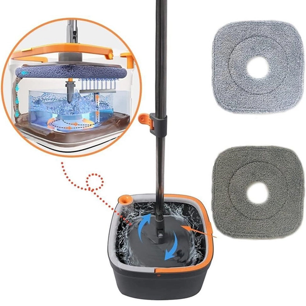 Швабра з безконтактним віджиманням і відром 5.8 л Square Spin Mop