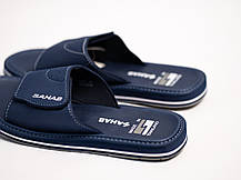 Чоловічі шльопанці на липучці SAHAB SH 25-016M Navy темно сині Оригінал, фото 5