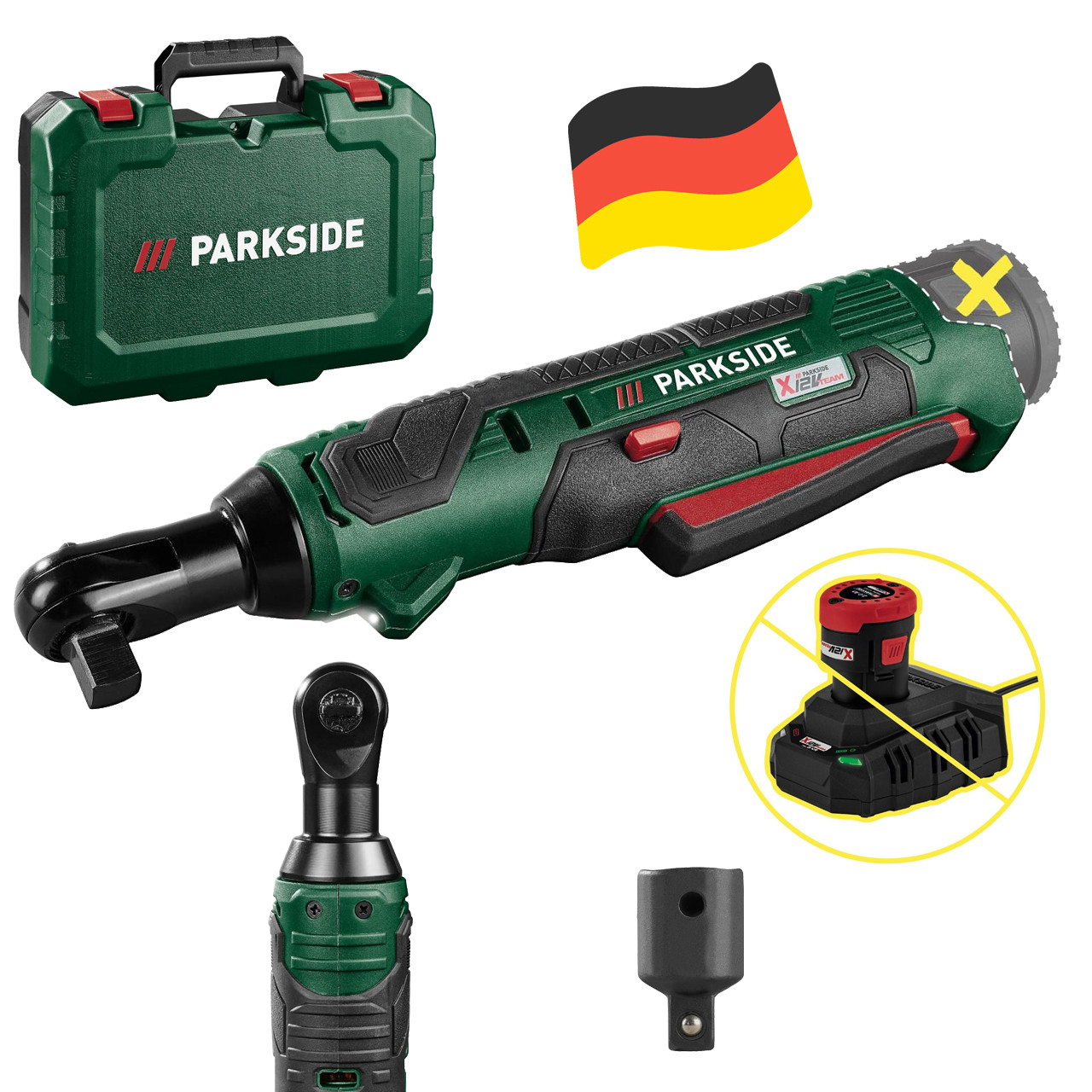 Акумуляторний кутовий гайковерт Parkside PAR 12 B1 (без акумулятора та зарядного, Німеччина), фото 1