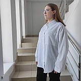 Сорочка Patiskha жіноча велика бавовна довгий рукав 48/50 біла, фото 4