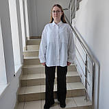 Сорочка Patiskha жіноча велика бавовна довгий рукав 48/50 біла, фото 5