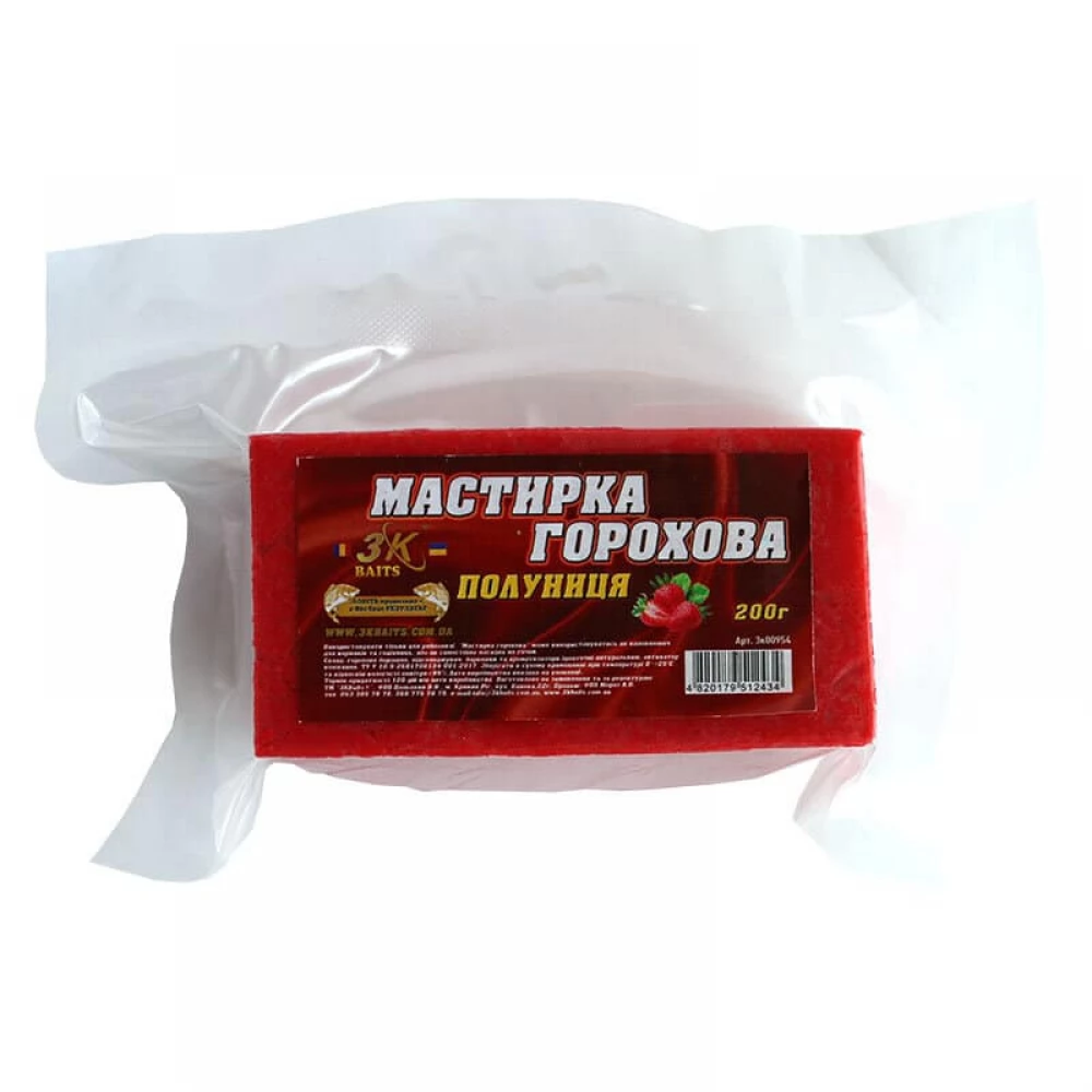 Мастирка 3KBaits горохова Полуниця 200г (3к00954), фото 1