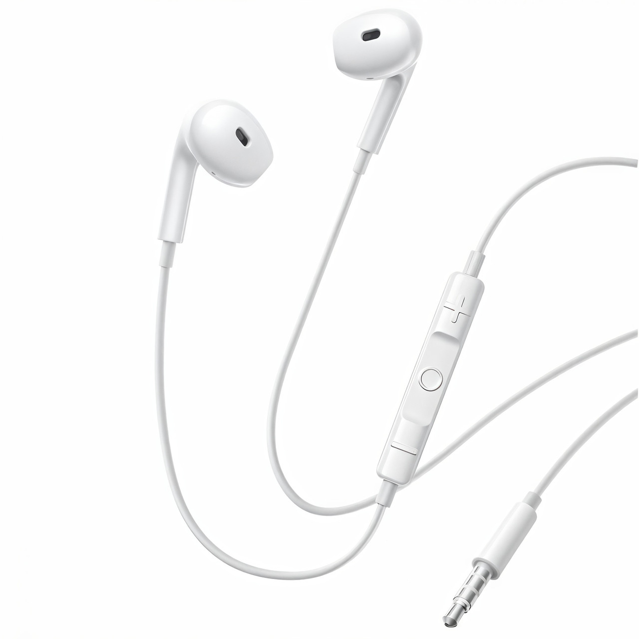 Навушники з мікрофоном провідні Baseus Encok Semi-in-Ear Wired Earphones (3.5mm, 1.1m). White, фото 1