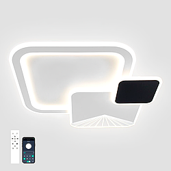 Керована світлодіодна LED люстра Esllse COMETA 105W 3S APP "три квадрата" з пультом і додатком 500×500×60мм WHITE/BLACK