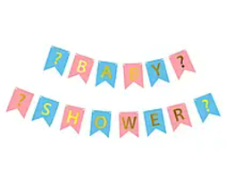Гірлянда-розтяжка "Baby Shower" гендерна на визначення статі дитини, 2,3 м