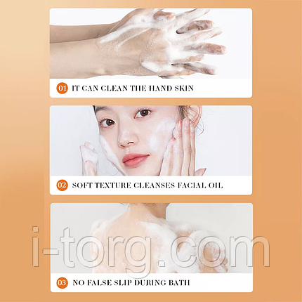 Кислотне мило для відбілювання темних плям з екстактом куркуми, 100г., фото 2