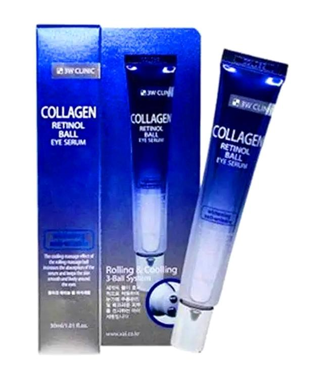 Крем для шкіри навколо очей 3W Cliniс Collagen Retinol Eye Ball Serum 30ml, фото 1