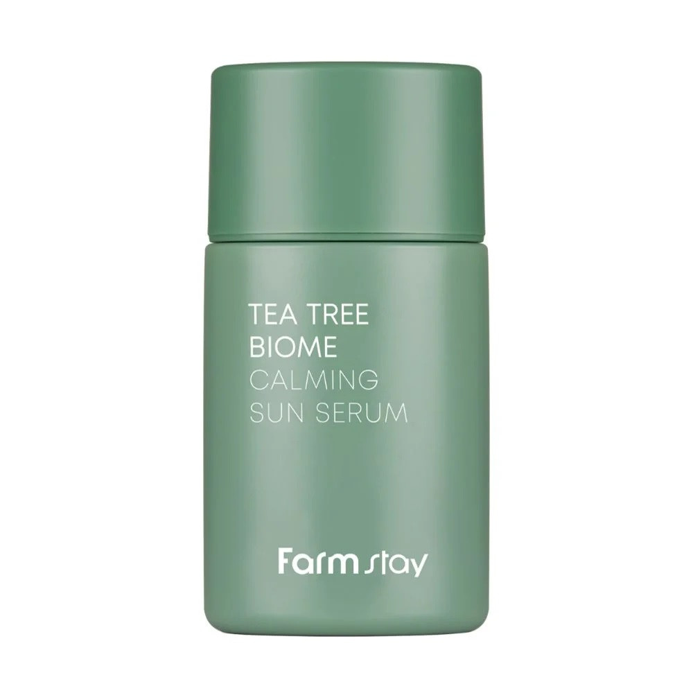 Заспокійлива сонцезахисна сироватка FarmStay Tea Tree Biome Calming Sun Serum 50мл, фото 1