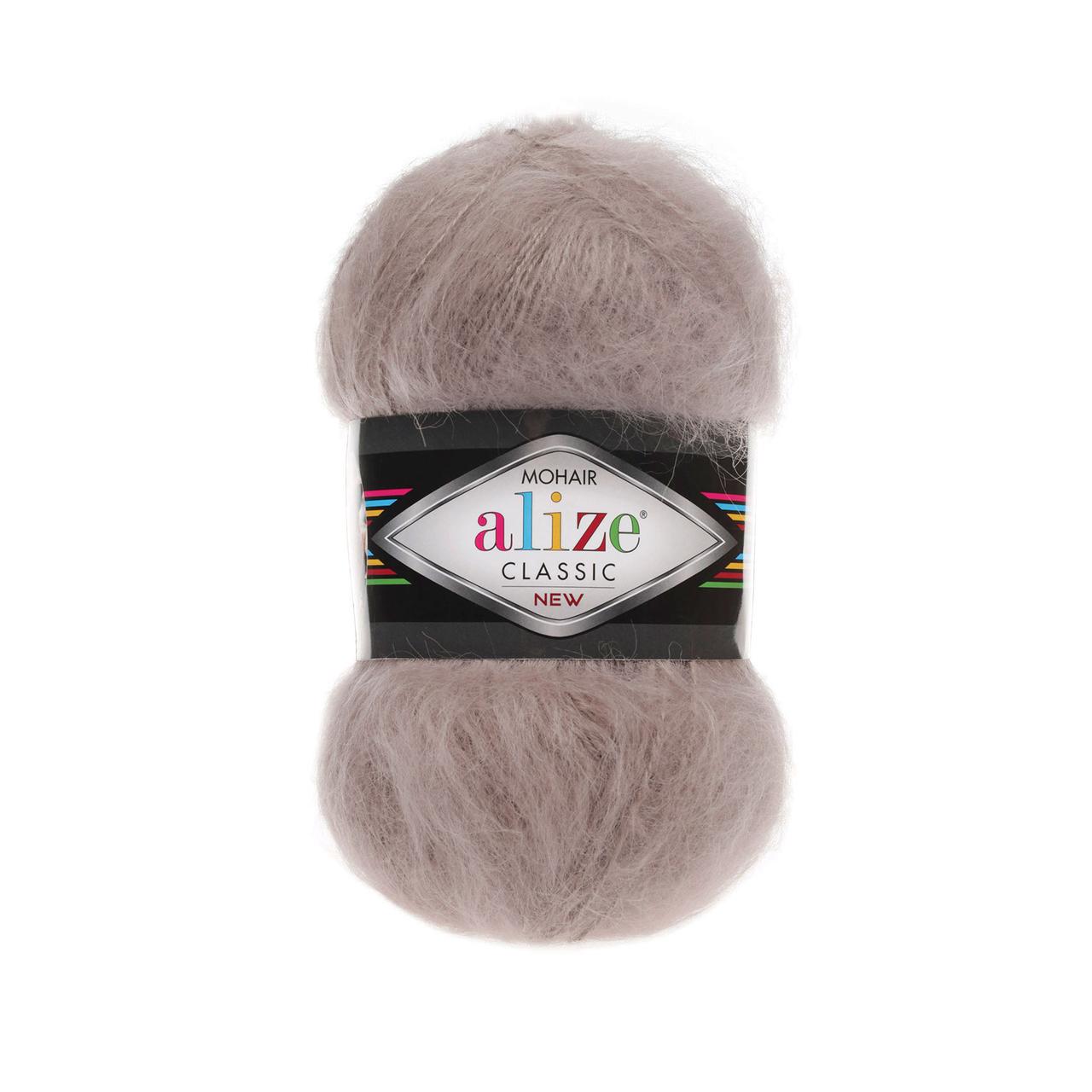 Нитки пряжа для в'язання мохеровая MOHAIR CLASSIK ALIZE мохер классик Алізе № 542  рожевий