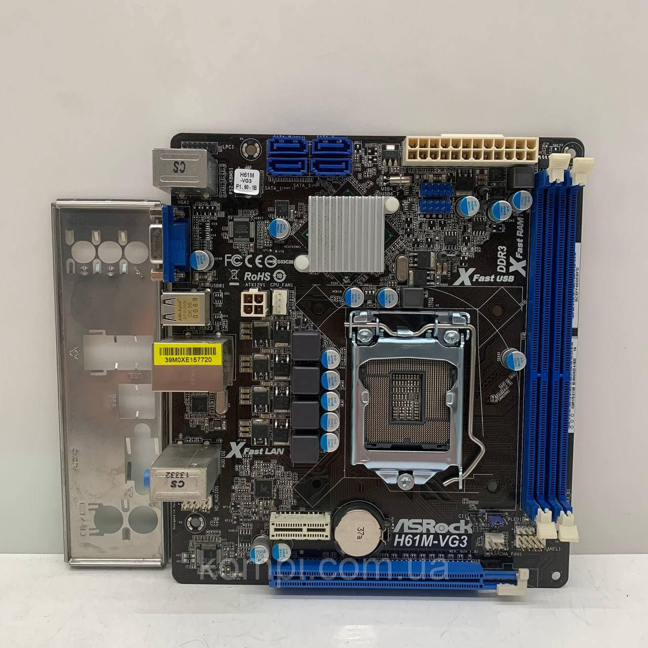 Материнська плата s1155 ASRock H61M-VG3 (Socket 1155, DDR3, Mini ITX, б/у)