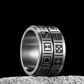 Кільце перстень чоловіче DICE 19 зі сталі гральні кубики кістки зі сталі