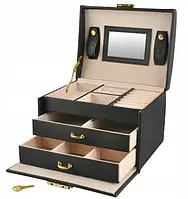 Шкатулка футляр скринька для коштовностей прикрас чорна Beautylushh 6348