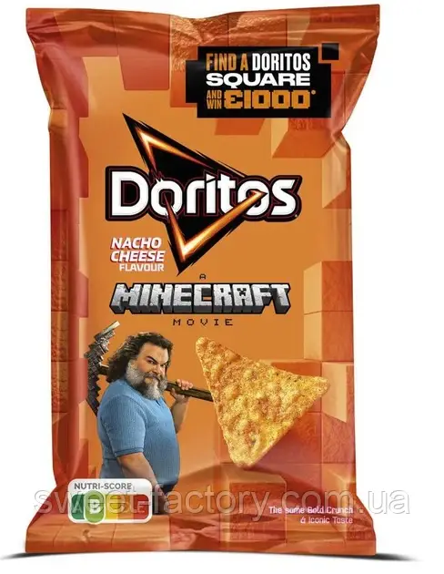 Снеки Doritos Nacho Cheese Minecraft Corn Chips 100g, фото 1