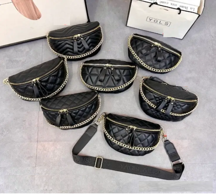 Сумка жіноча бананка 25*17 см на блискавці з ланцюжком у різних варіантах Liza, фото 1