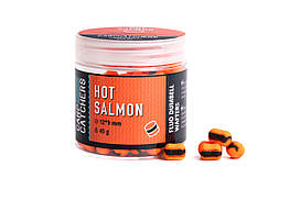 Бойли Вафтерс Carp Catchers Fluo Dumbell Wafters - Hot Salmon - Ø12х9мм - 45г