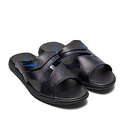 Чоловічі шкіряні літні шльопанці-сланці Nike Classic чорні — стиль і комфорт у спекотний сезон