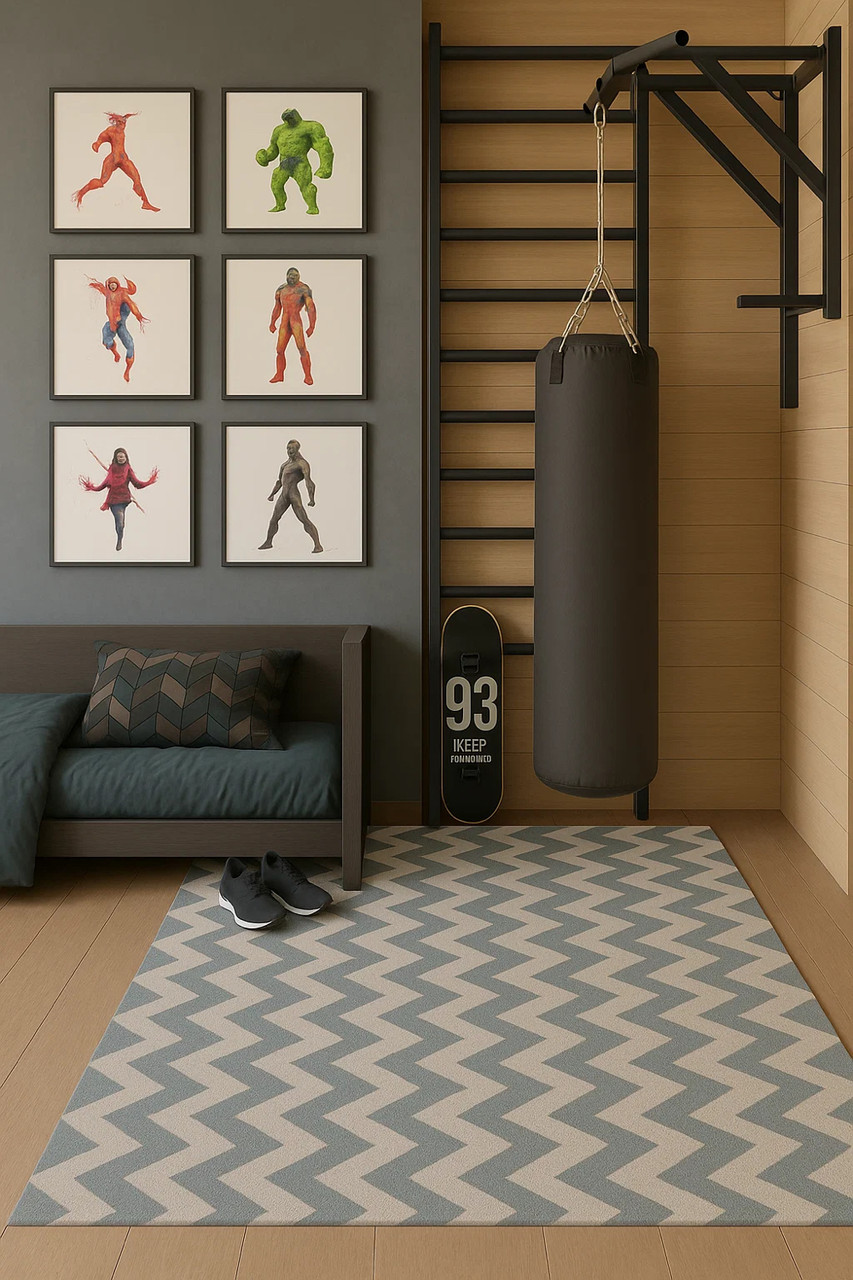 Килимок дитячий «Хвиля», т. 8 мм, хім зшитий пінополіетилен, 120х60 см. Україна, TERMOIZOL®, фото 1