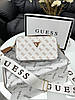 Жіноча сумка Guess The Snapshot Bag White Brown Біла Екошкіра Крос Боді на 2 відділення широкий ремінь Гесс, фото 4