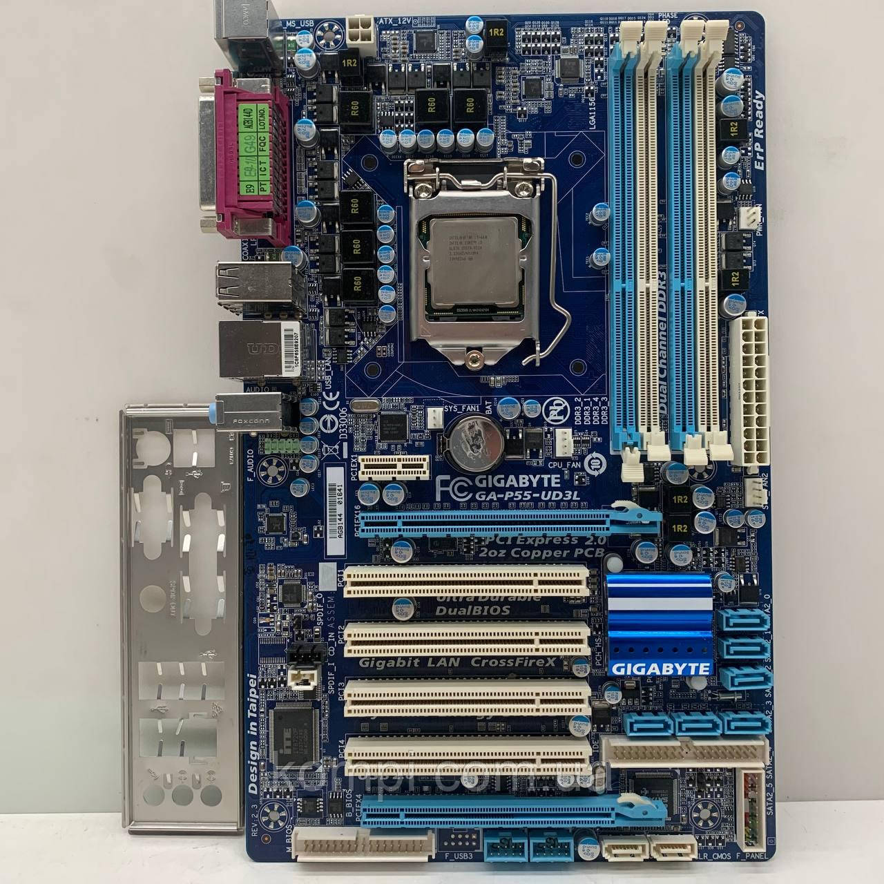 Материнська плата s1156 Gigabyte P55-UD3L (+I5 660, Socket 1156, DDR3, б/у)