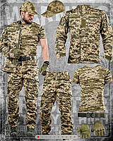 Тактичний костюм 5 в 1 костюм + футболка + бейсболка + рукавички + ремінь Піксель