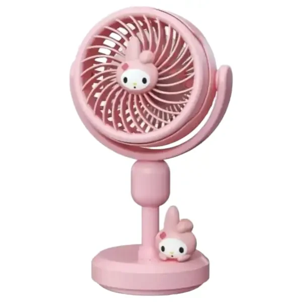 Мінівентилятор NO.677-96 Куромі, Вентилятор настільний акумуляторний Рожевий, Вентилятор Куромі