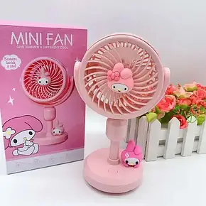 Мінівентилятор NO.677-96 Куромі, Вентилятор настільний акумуляторний Рожевий, Вентилятор Куромі, фото 3