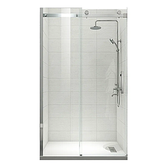 Двері в нішу Koer SR SD01-120x200-TR-02 прозоре скло Easy Clean 8мм, нікель (KR5379)