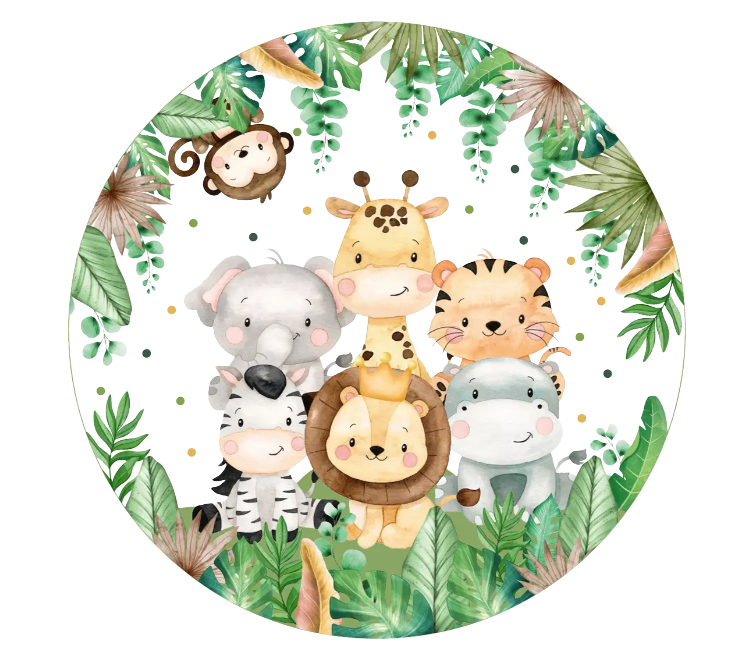 Паперова тарілка 04 - Тропічні тварини (10 шт)