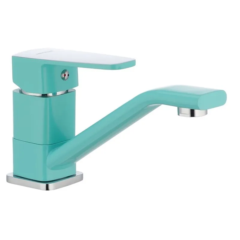 Змішувач для умивальника Mixxus Missouri 555 (вилив 15 см) бірюзовий (MI1629), фото 1