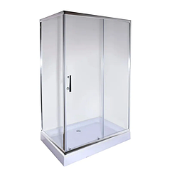 Душова кабіна з низьким піддоном Mixxus HARD SCT01-100x80x198-TR CHROME прозоре скло 5мм (MI6908)
