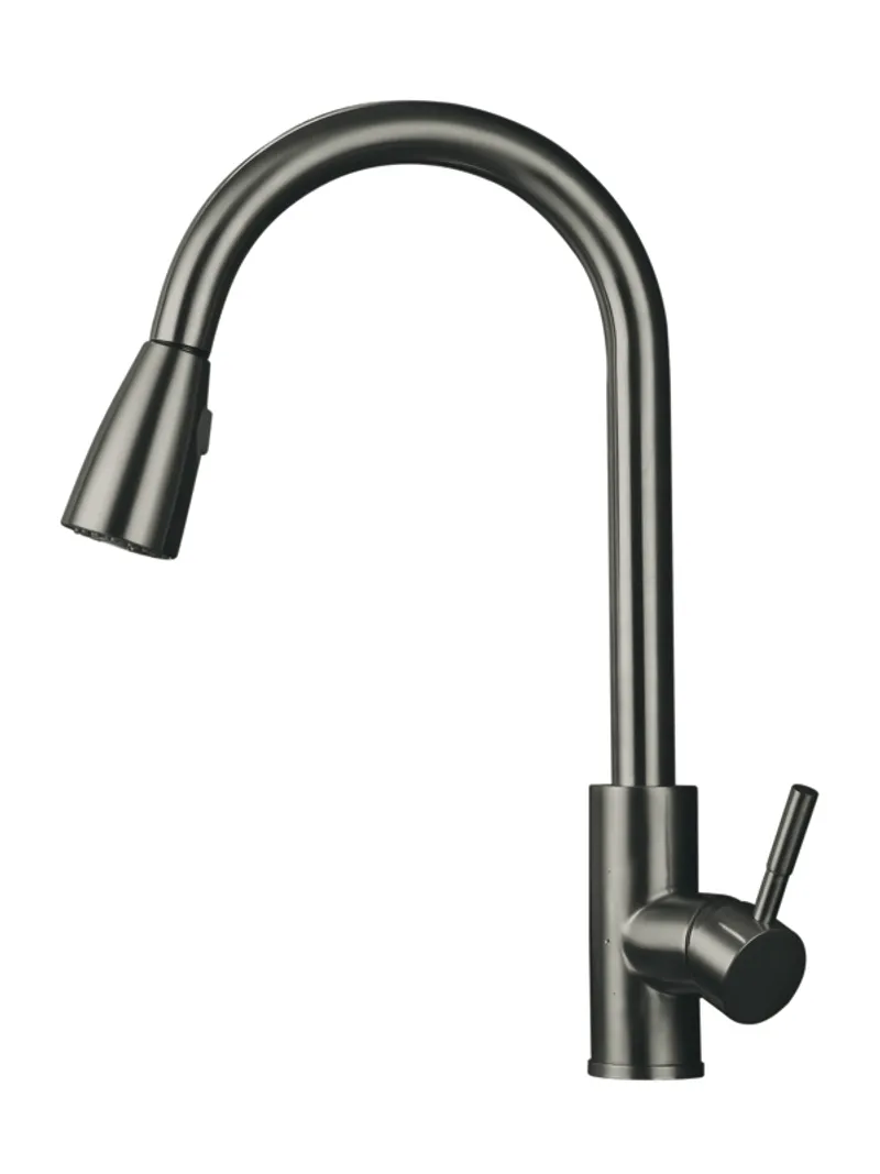 Змішувач для кухні Mixxus SUS-014-B Graphite з висувною лійкою з нерж.сталі (MI6564), фото 1