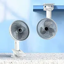 Мінівентилятор на прищіпки Акумуляторний, Вентилятор із поворотною головкою та знімною прищіпкою 3 швидкості, фото 5