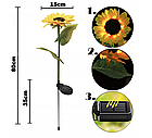 Світильник садовий на сонячній батареї соняшників, для двору, тераси Лучшая цена, фото 2