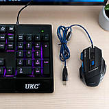 Клавіатура з мишкою з USB вихідом дротова LED-підсвітка ігрова для ПК геймерська зручна для правшів, фото 3