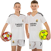 Форма футбольна дитяча REAL MADRID VINI JR 7 домашня 2025 біла р.28, зріст 145-150