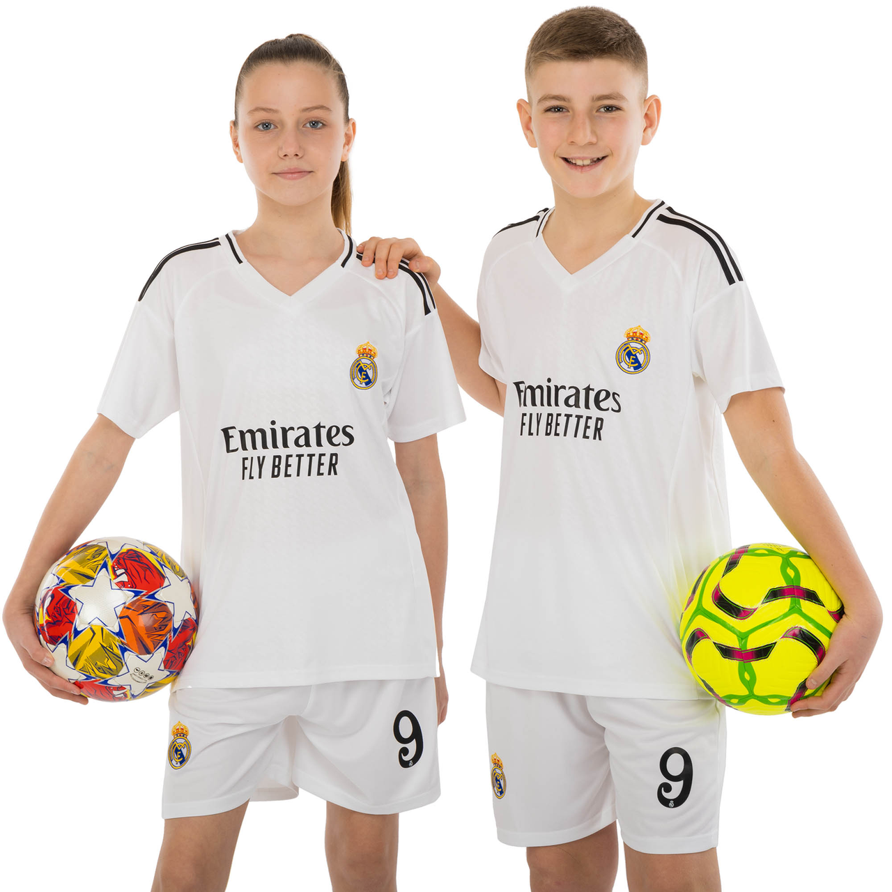 Форма футбольна дитяча REAL MADRID MBAPPE 9 домашня 2025 біла р.30, зріст 150-160