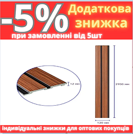 Декоративна PS рейка 120*2900*12 мм (D) SW-00001746