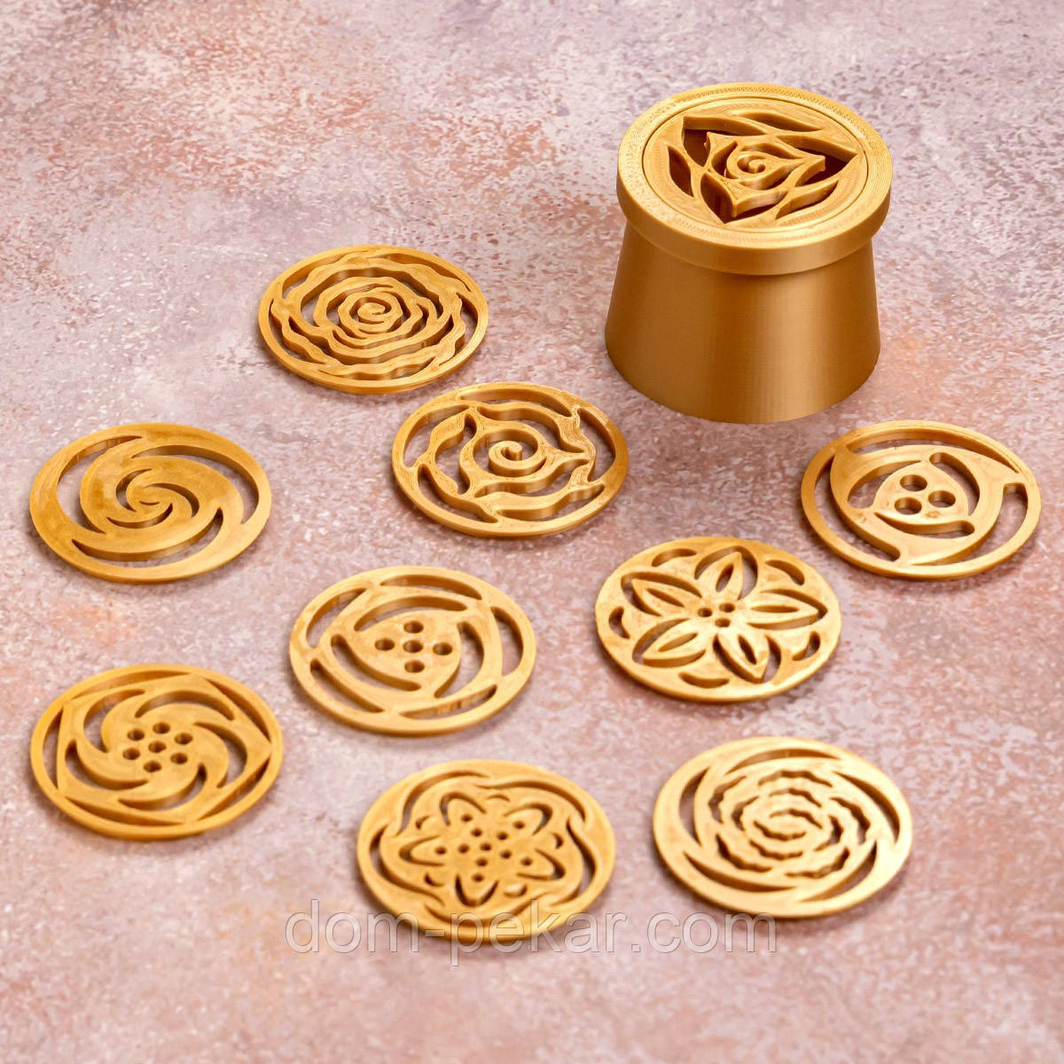 Набір насадка для зефірних квіиів 4 см та 10 змінних візерунків (3D)