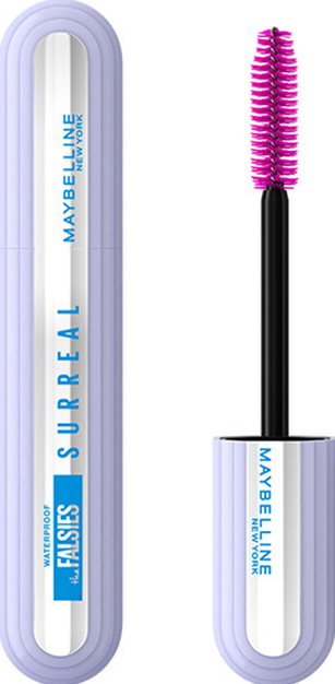 Туш для вій водостійка Maybelline New York Falsies Surreal Waterproof Об'єм та подовження Чорна 10 мл, фото 1