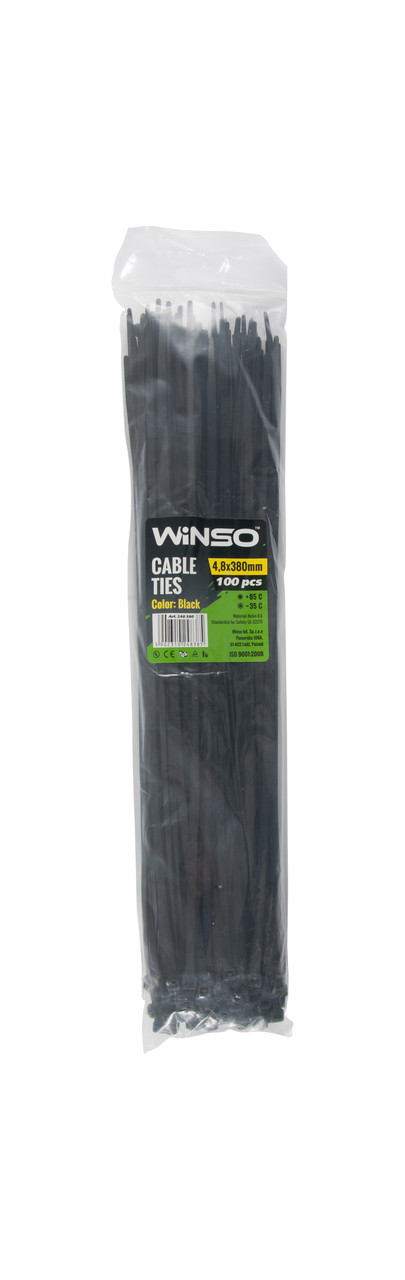 Хомут пластиковий Winso 4,8*380 чорний (248380)