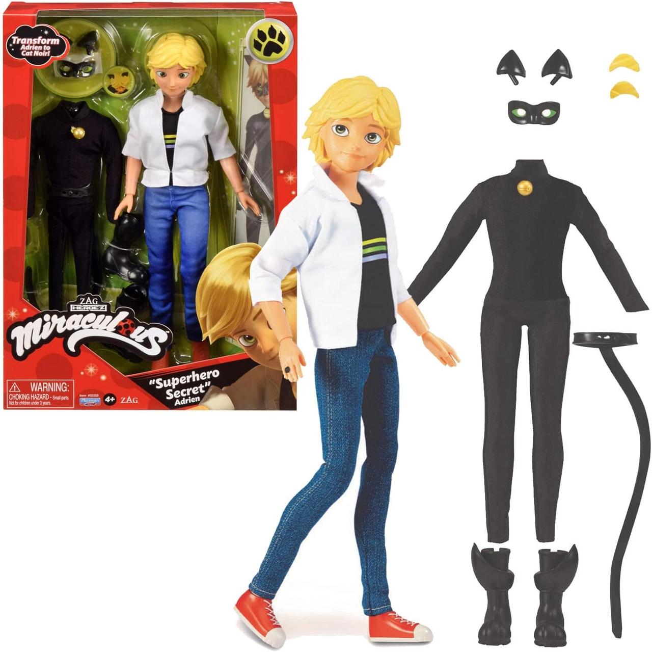 Лялька Леді Баг супер Кіт Miraculous Ladybug Cat Noir Secret Superhero Secret Adrien Doll 50356