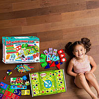 Дитяча настільна гра 50 математичних ігор Великий розвивальний ігровий набір пазли картки палички фігури