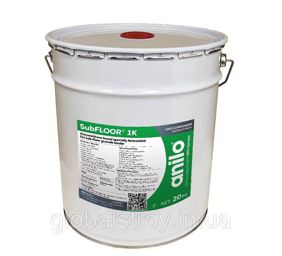 Поліуретановий клей дренуючий для кам'яного килима Anilo Subfloor-1K Binder 20 кг, фото 1