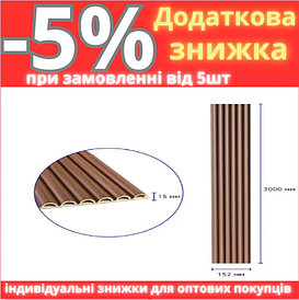 Декоративна WPC кругла стінова рейка 3000*15*15 мм (D) SW-00001872