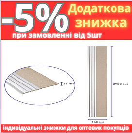 Декоративна PS рейка 2900*160*11мм (D) SW-00002150