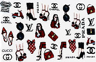 Слайдер-дизайн для ногтей Мода стиль w 5089b